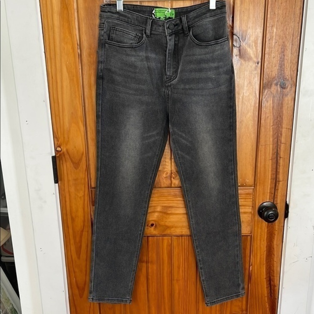 Free People Sandrine Rose Black Grey Denim Jeans 29 Skinny Straight NWT